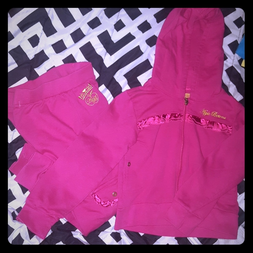 Girls Apple Bottom jogger suit size 7/8